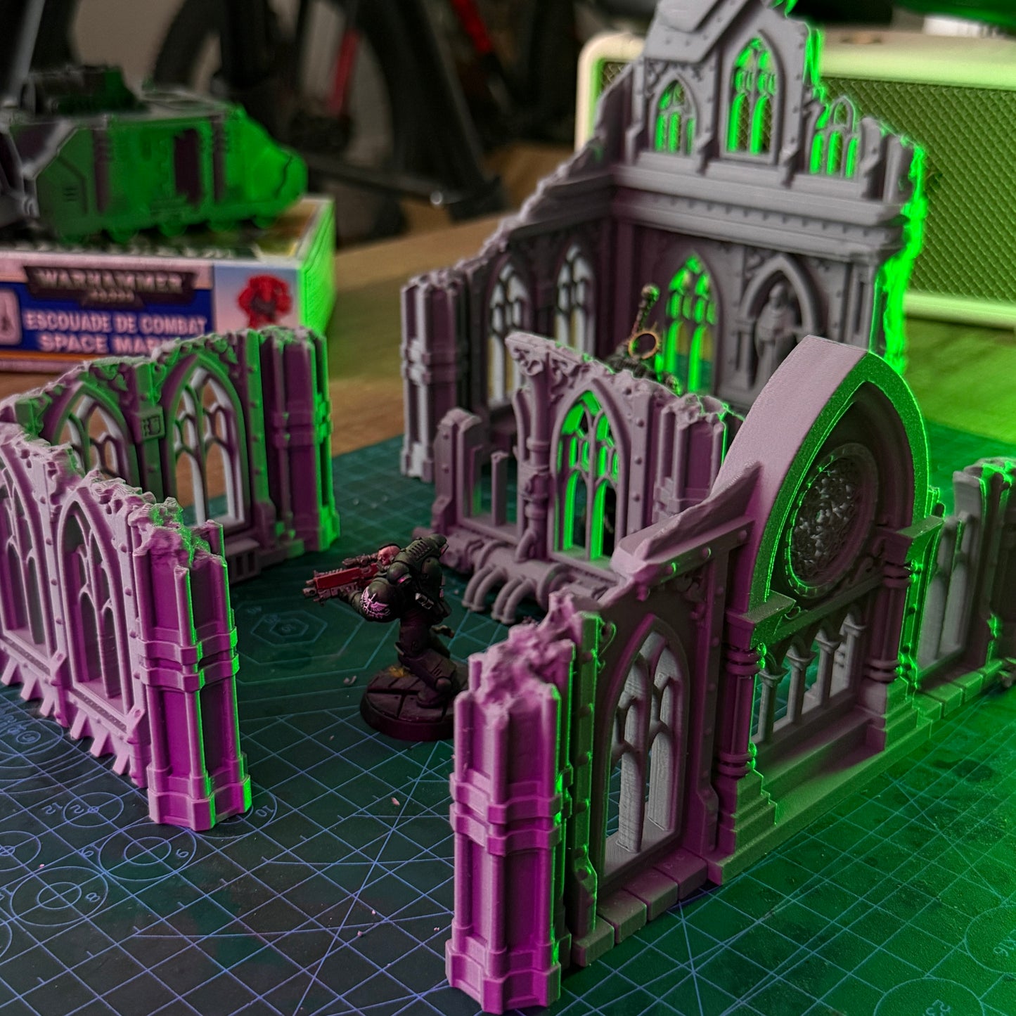 4 church ruin modules Gothic - Wargame Scenery 28mm / 32mm - Grimdark Terrain - Scenery 3D Print Tabletop