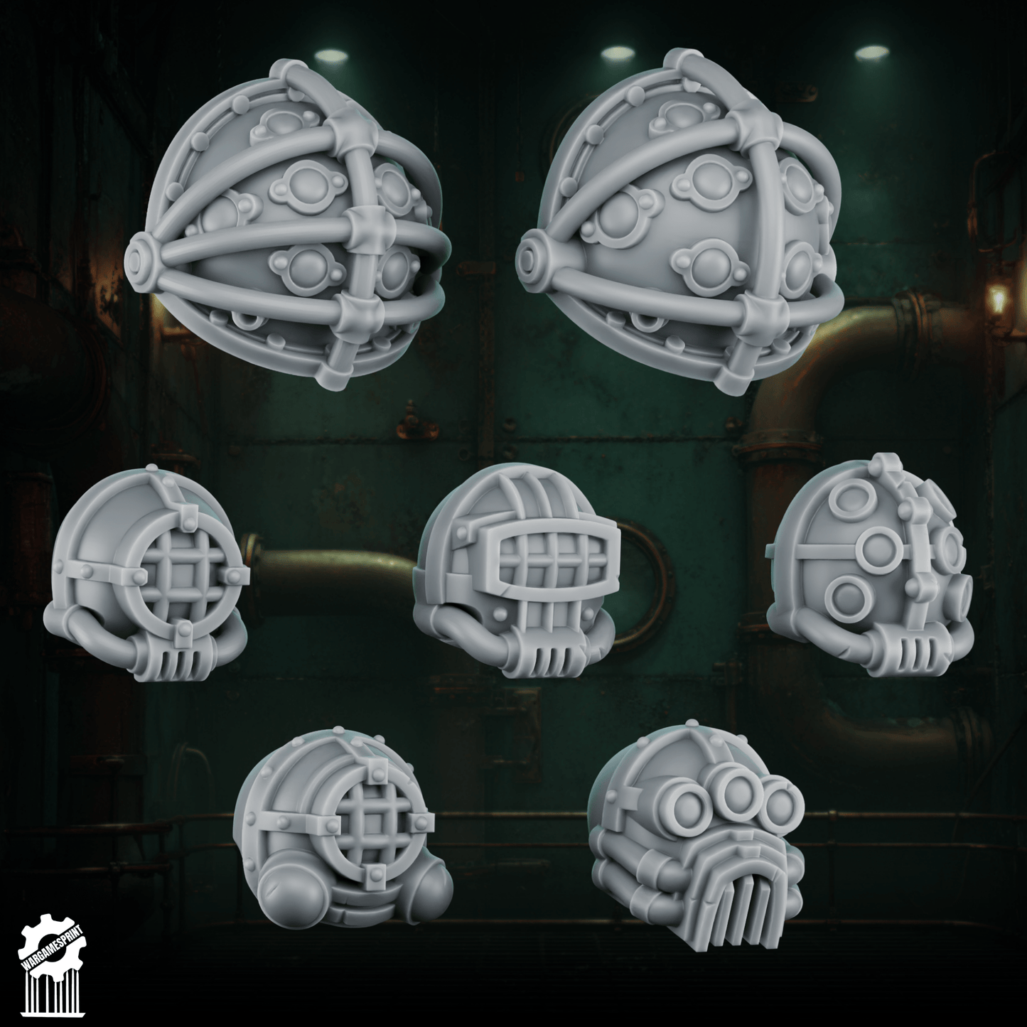 Leviathan Vanguards – Abyssal Head Set + Termi Helm Guards (7 pieces) [Supported] – 32mm