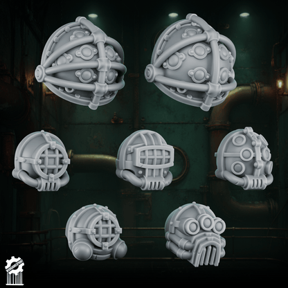 Leviathan Vanguards – Abyssal Head Set + Termi Helm Guards (7 pieces) [Supported] – 32mm