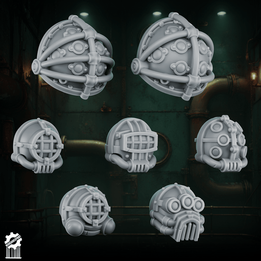 Leviathan Vanguards – Abyssal Head Set + Termi Helm Guards (7 pieces) [Supported] – 32mm