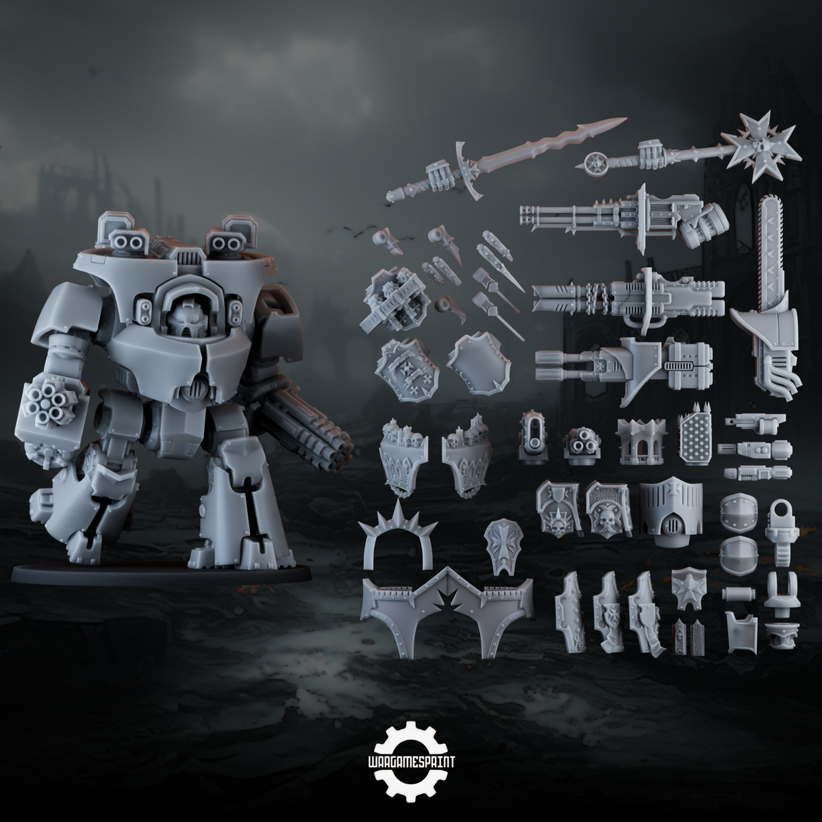 Kolga Battle Walker with Black Crusader Kit STL render 4