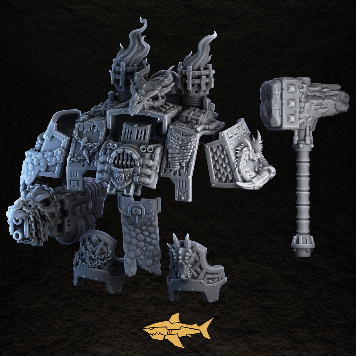 Fire Lizard Dread Upgrade Kit – Dragon-Forge Plating – view 3