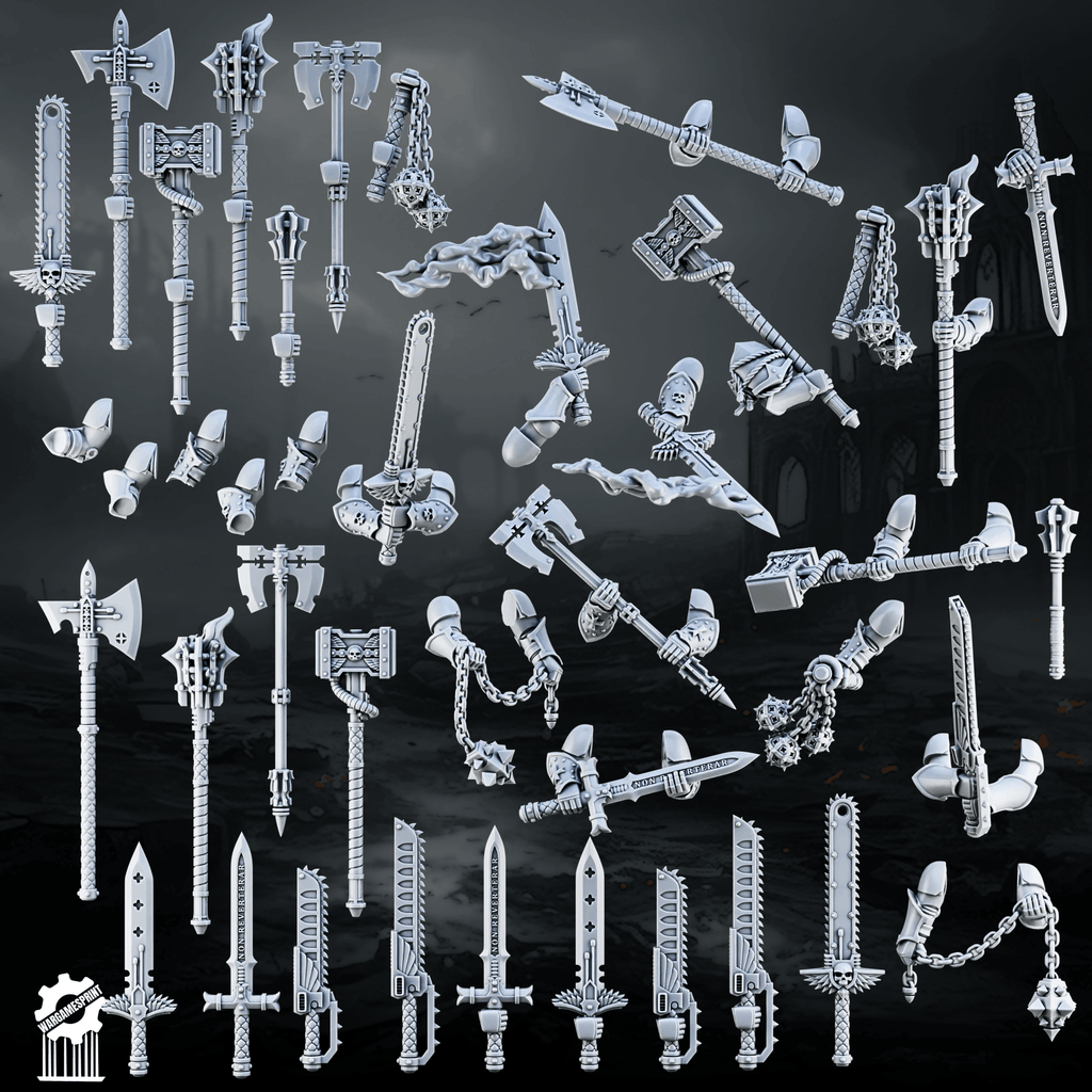 Crusader / Shadowguards melee weapon Kit – 60+ Pieces - resin bit - Sharkass
