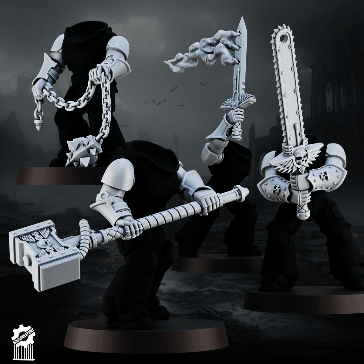 Crusader / Shadowguards melee weapon Kit – 60+ Pieces - resin bit - Sharkass