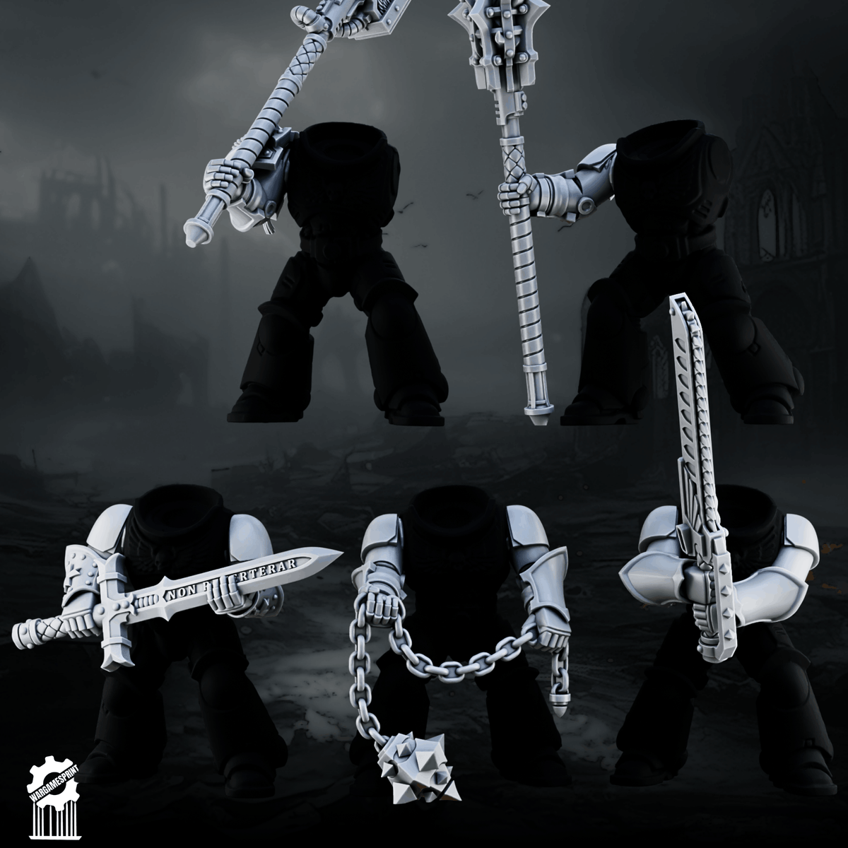 Crusader / Shadowguards melee weapon Kit – 60+ Pieces - resin bit - Sharkass