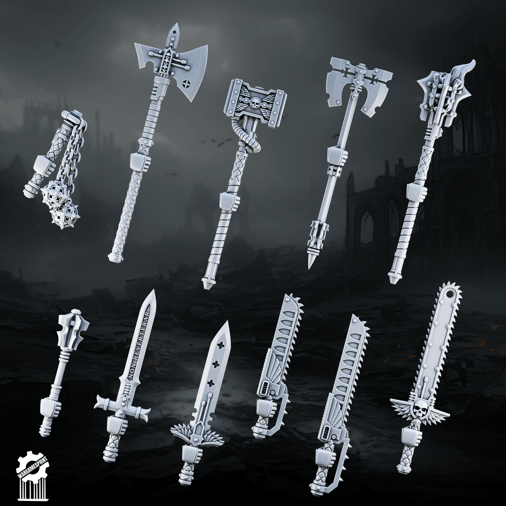 Crusader / Shadowguards melee weapon Kit – 60+ Pieces - resin bit - Sharkass