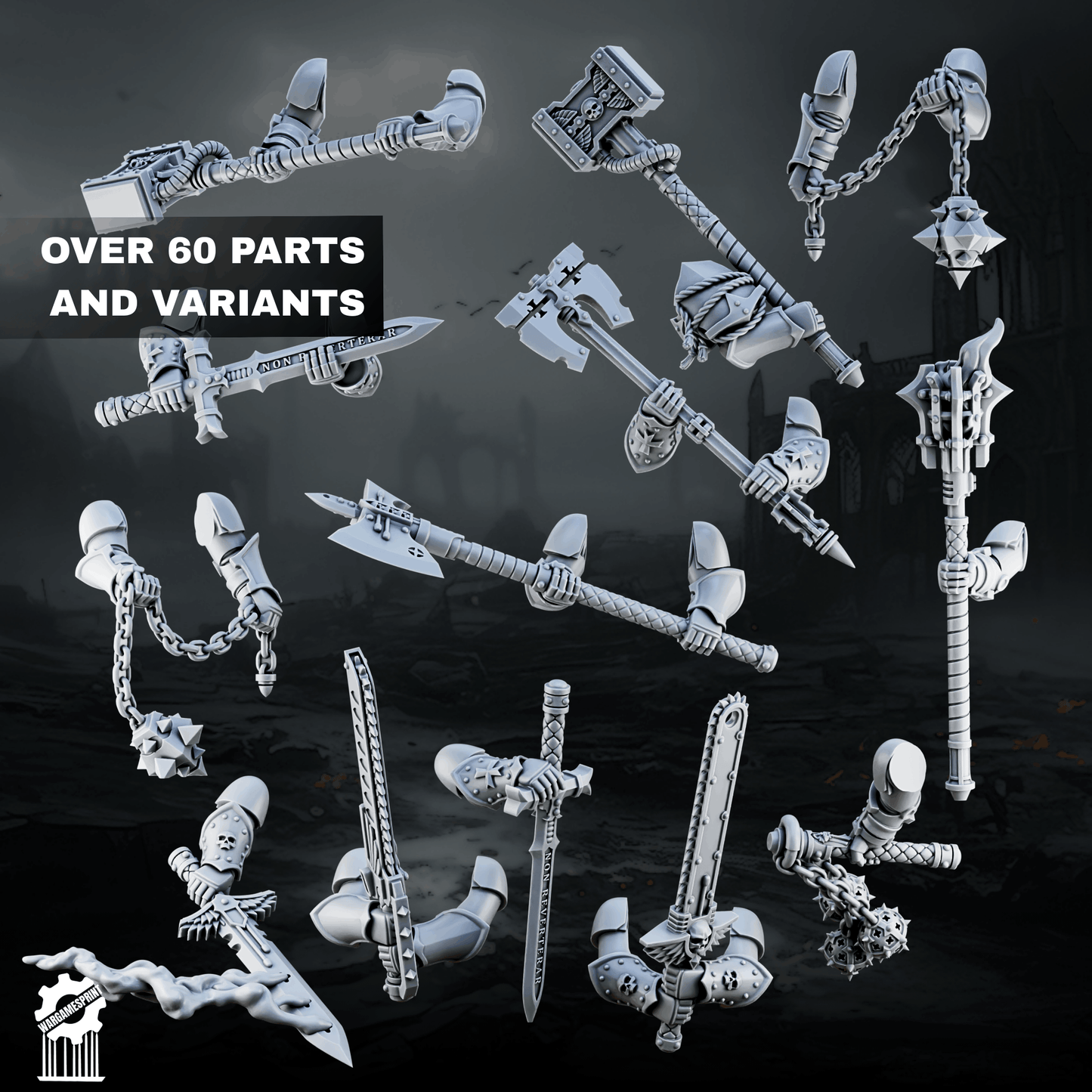 Crusader / Shadowguards melee weapon Kit – 60+ Pieces [Supported]