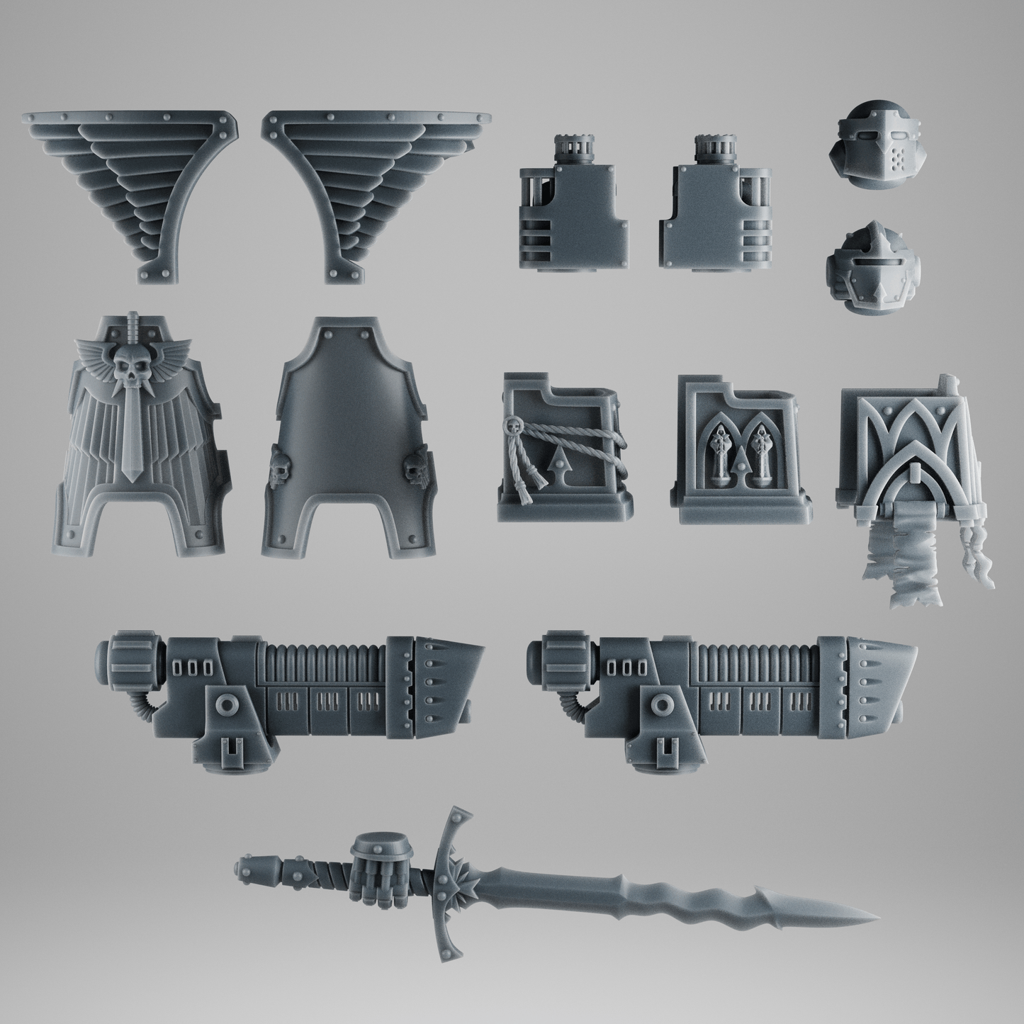 Kolga DA– Angel of the Death  – Dread-Sized Crusader Walker – Gothic Hero with Missile Pods & Claws – 32mm [Sharkass Exclusive]