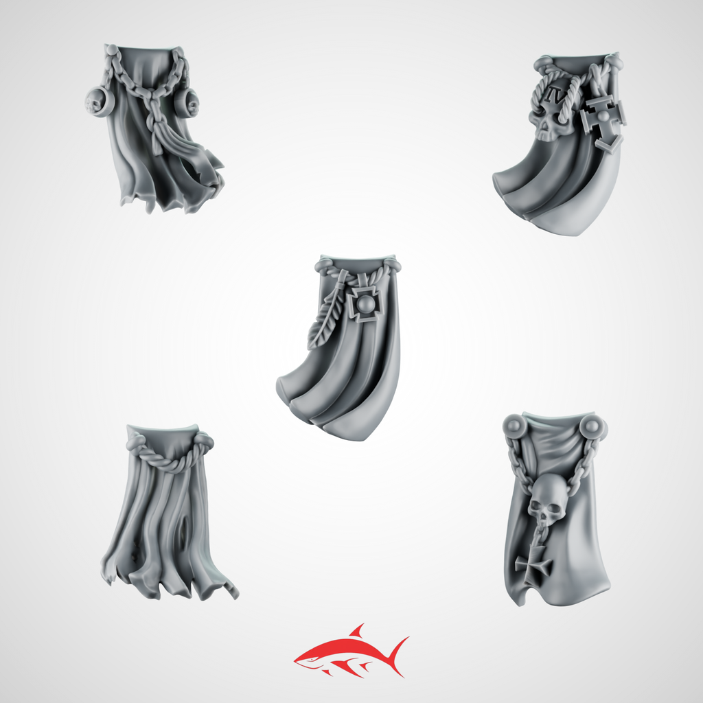 Set 2 - Loincloth Greytide Black Crusader - resin bit - Sharkass
