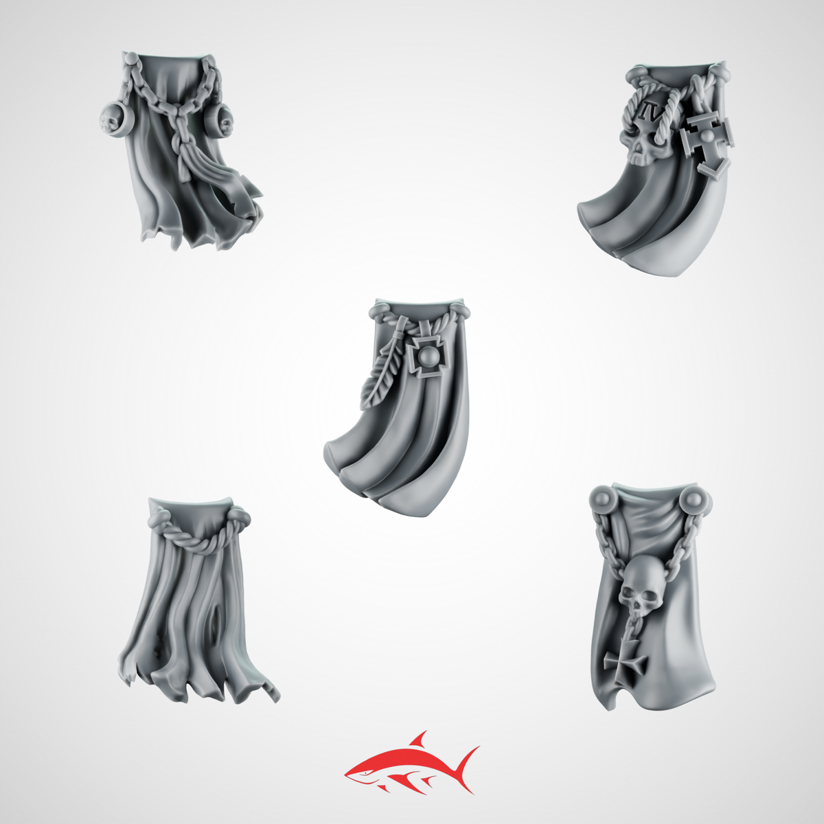 Set 2 - Loincloth Greytide Black Crusader - resin bit - Sharkass
