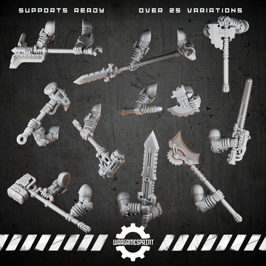 Bionic Legions Posed Melee Variants – assembled melee poses – render 1 STL