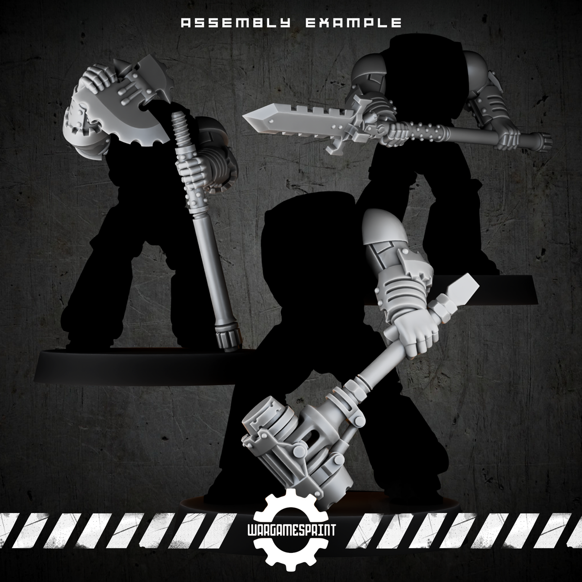 Bionic Legions Posed Melee Variants – assembly example STL