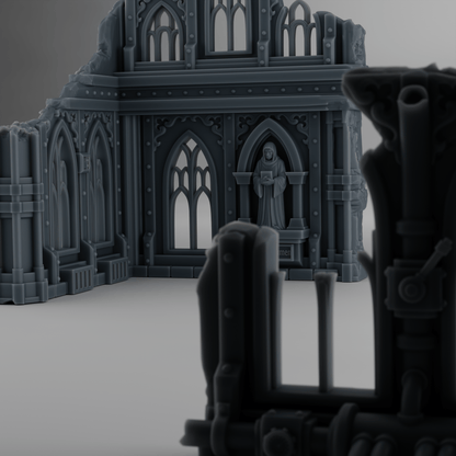 4 church ruin modules Gothic - Wargame Scenery 28mm / 32mm - Grimdark Terrain - Scenery 3D Print Tabletop