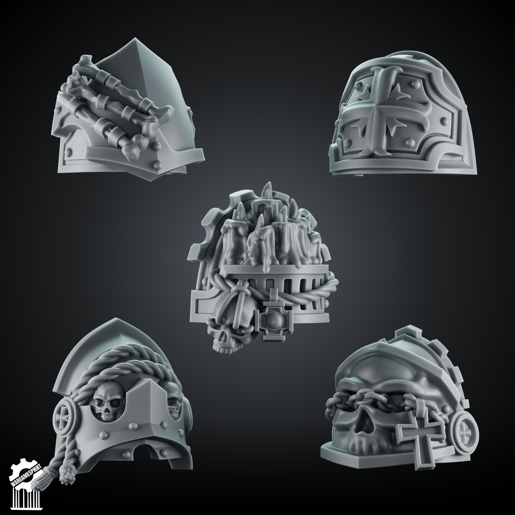 Crusaders and Shadowguard Shoulder Pad – Gothic Pauldrons + Heroic 32mm Scale - resin bit - Sharkass