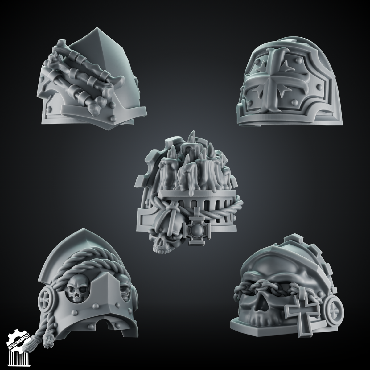 Crusaders and Shadowguard Shoulder Pad – Gothic Pauldrons + Heroic 32mm Scale - resin bit - Sharkass