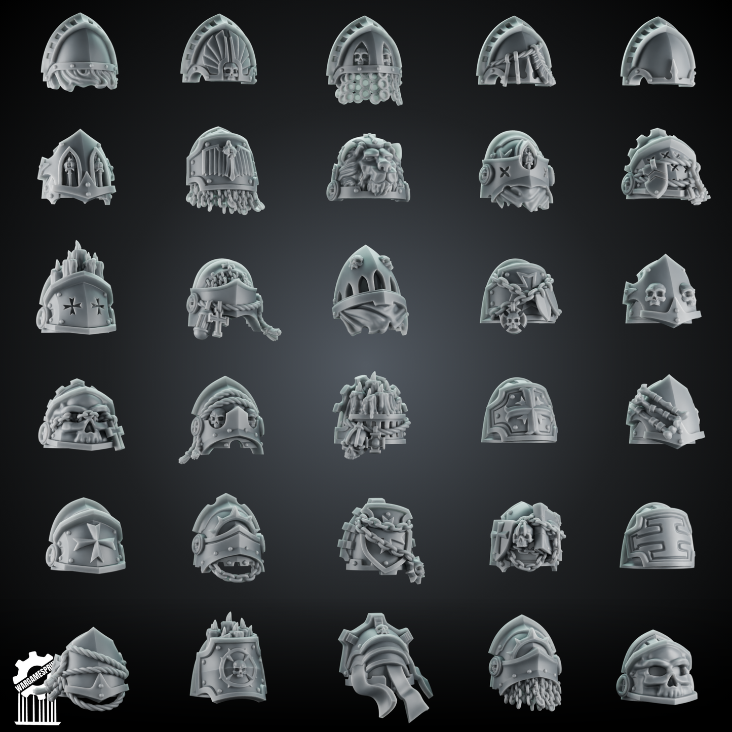 Crusaders and Shadowguard Shoulder Pad – Gothic Pauldrons + Heroic 32mm Scale [Supported]