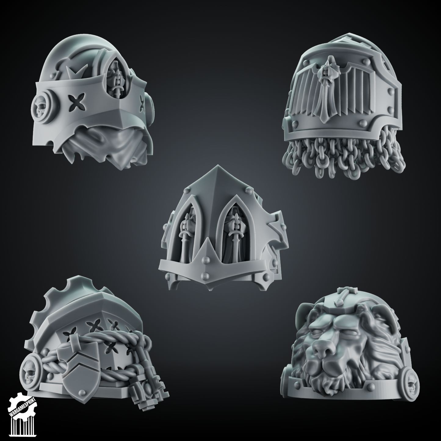 Shadowguard Shoulder Pad Set 1 – 5 Gothic Pauldrons + Heroic 32mm Scale [Supported]