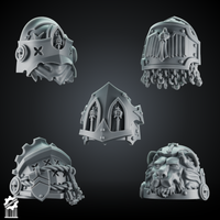Crusaders and Shadowguard Shoulder Pad – Gothic Pauldrons + Heroic 32mm Scale - resin bit - Sharkass