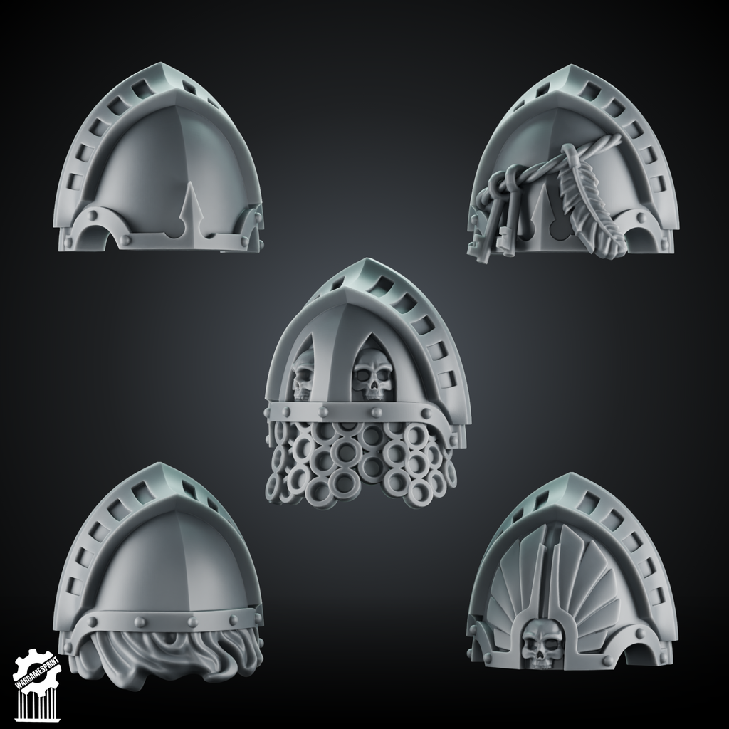Crusaders and Shadowguard Shoulder Pad – Gothic Pauldrons + Heroic 32mm Scale - resin bit - Sharkass
