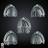 Crusaders and Shadowguard Shoulder Pad – Gothic Pauldrons + Heroic 32mm Scale - resin bit - Sharkass
