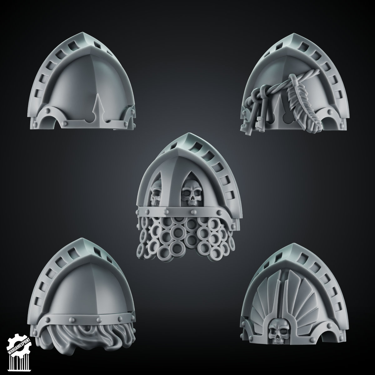 Crusaders and Shadowguard Shoulder Pad – Gothic Pauldrons + Heroic 32mm Scale - resin bit - Sharkass