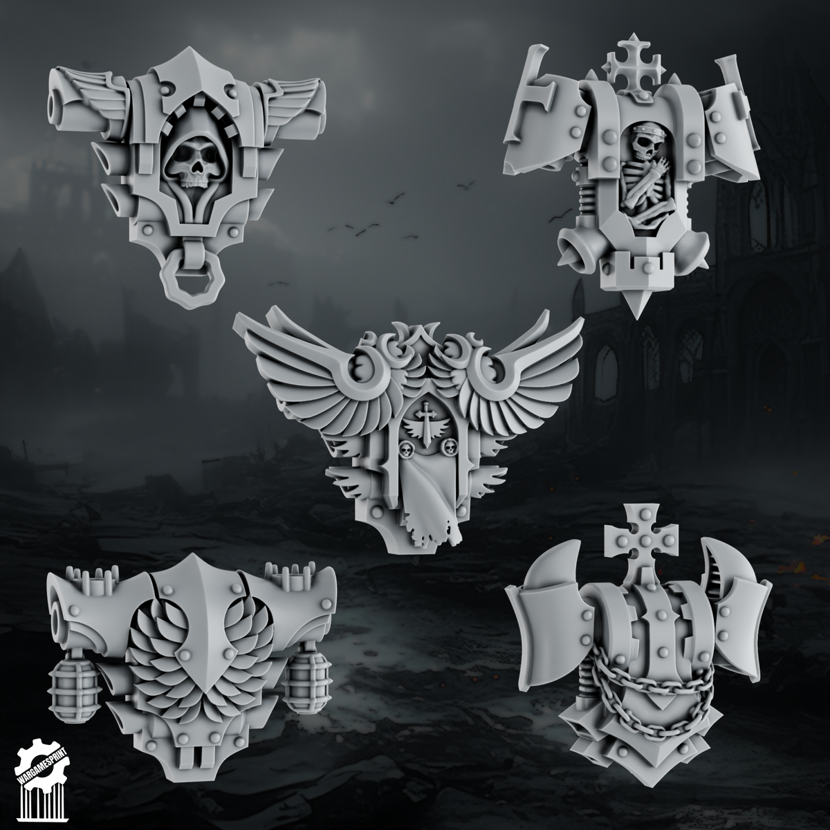 5 Shadowguards Back Pack brother in arms - resin bit - Sharkass