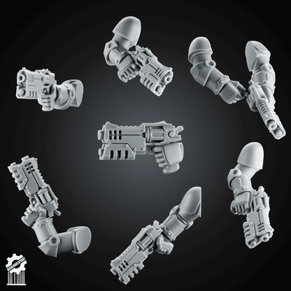 Grimdark Heavy Revolver Kit + 5 Dynamic Arms – Heroic 32mm Scale [Supported]
