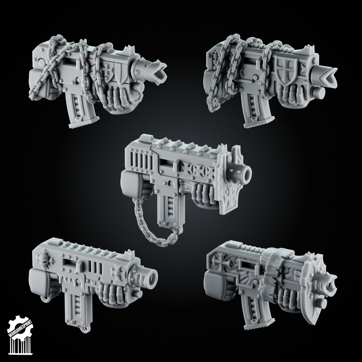 SET 1 - Crusader blaster – Gothic Sci-Fi Bits - resin bit - Sharkass