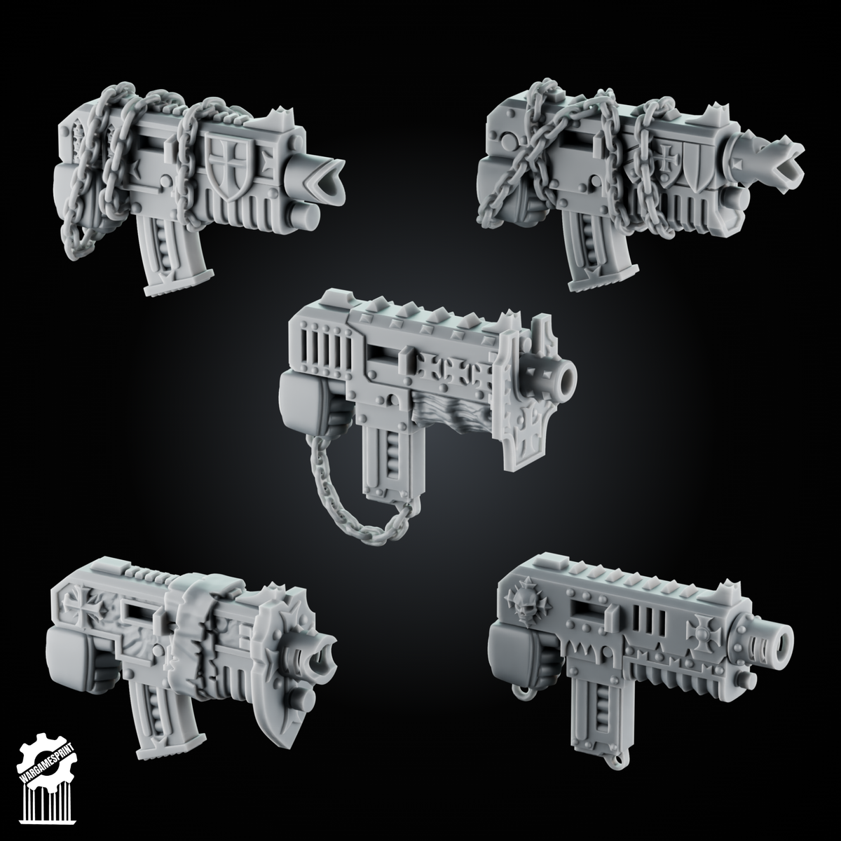 SET 1 - Crusader blaster – Gothic Sci-Fi Bits - resin bit - Sharkass