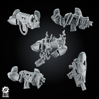 SET 1 - Crusader blaster with arms – Gothic Sci-Fi Bits - resin bit - Sharkass