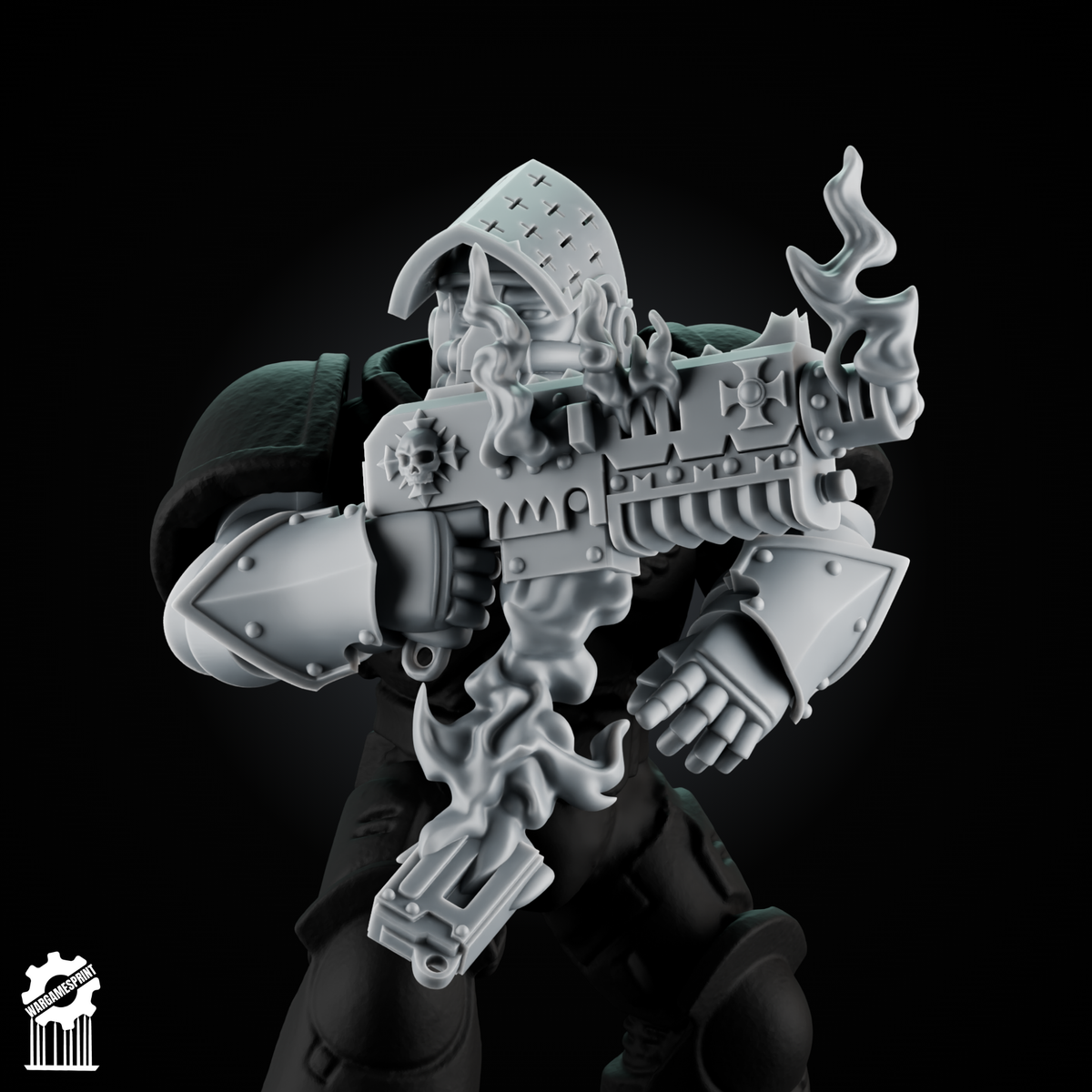 SET 1 - Crusader blaster with arms – Gothic Sci-Fi Bits - resin bit - Sharkass