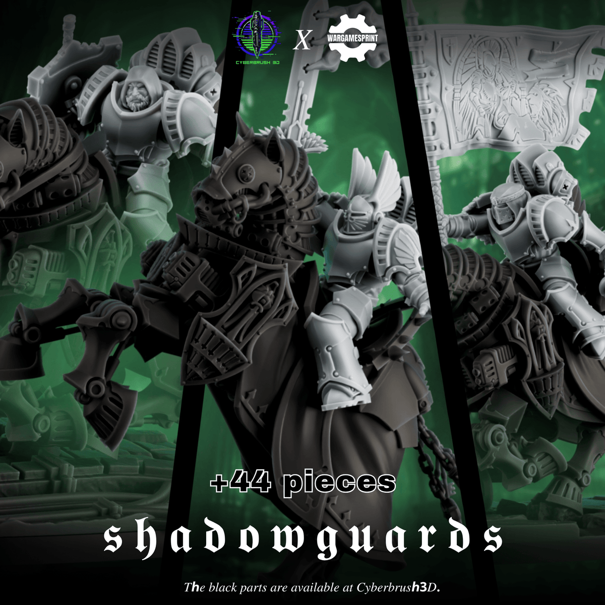 Shadowguards Riders – Mecha Cavalry Kit (Part 1) – Rider Parts + Magnet Options - resin bit - Sharkass