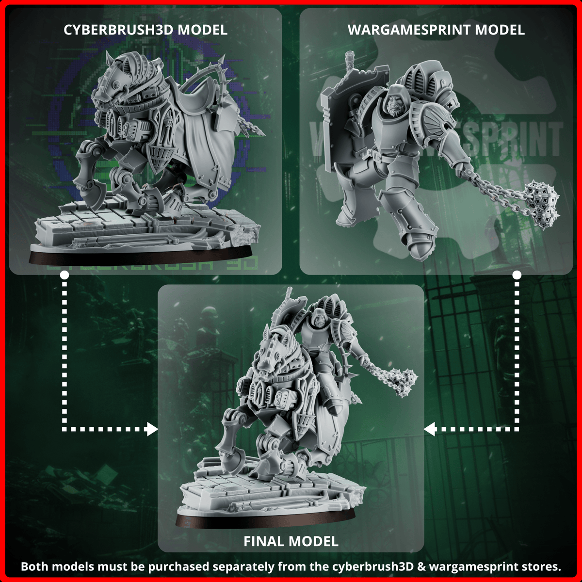 Shadowguards Riders – Mecha Cavalry Kit (Part 1) – Rider Parts + Magnet Options - resin bit - Sharkass