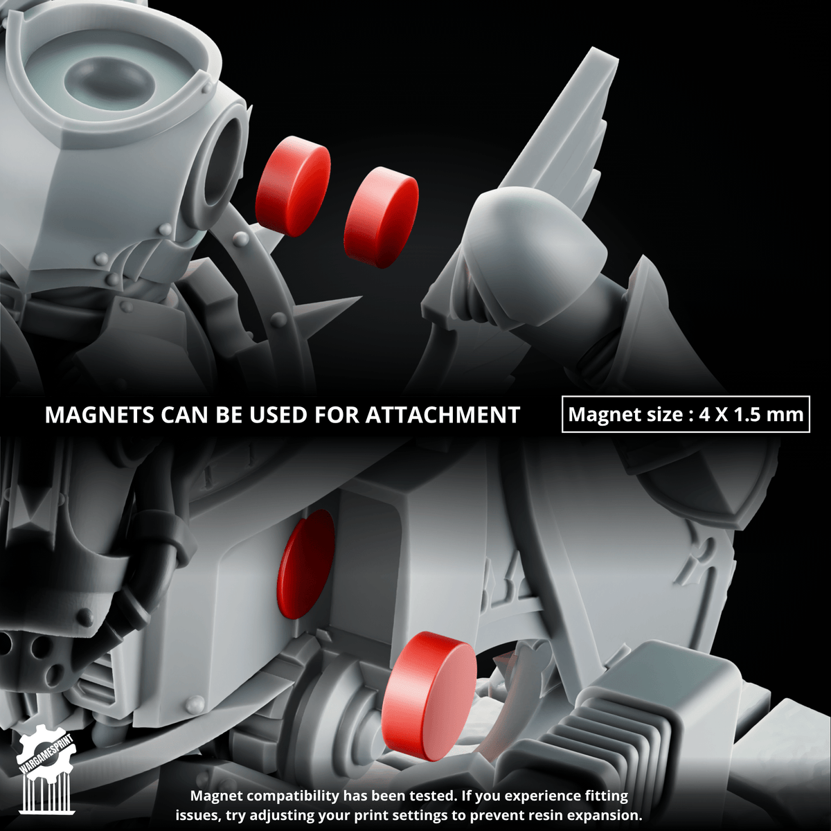 Shadowguards Riders – Mecha Cavalry Kit (Part 1) – Rider Parts + Magnet Options - resin bit - Sharkass