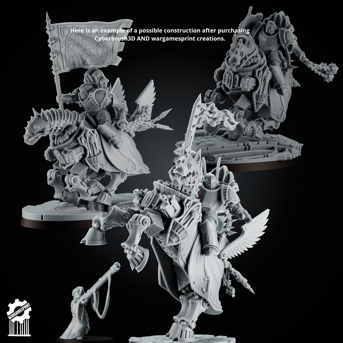 Shadowguards Riders – Mecha Cavalry Kit (Part 1) – Rider Parts + Magnet Options - resin bit - Sharkass