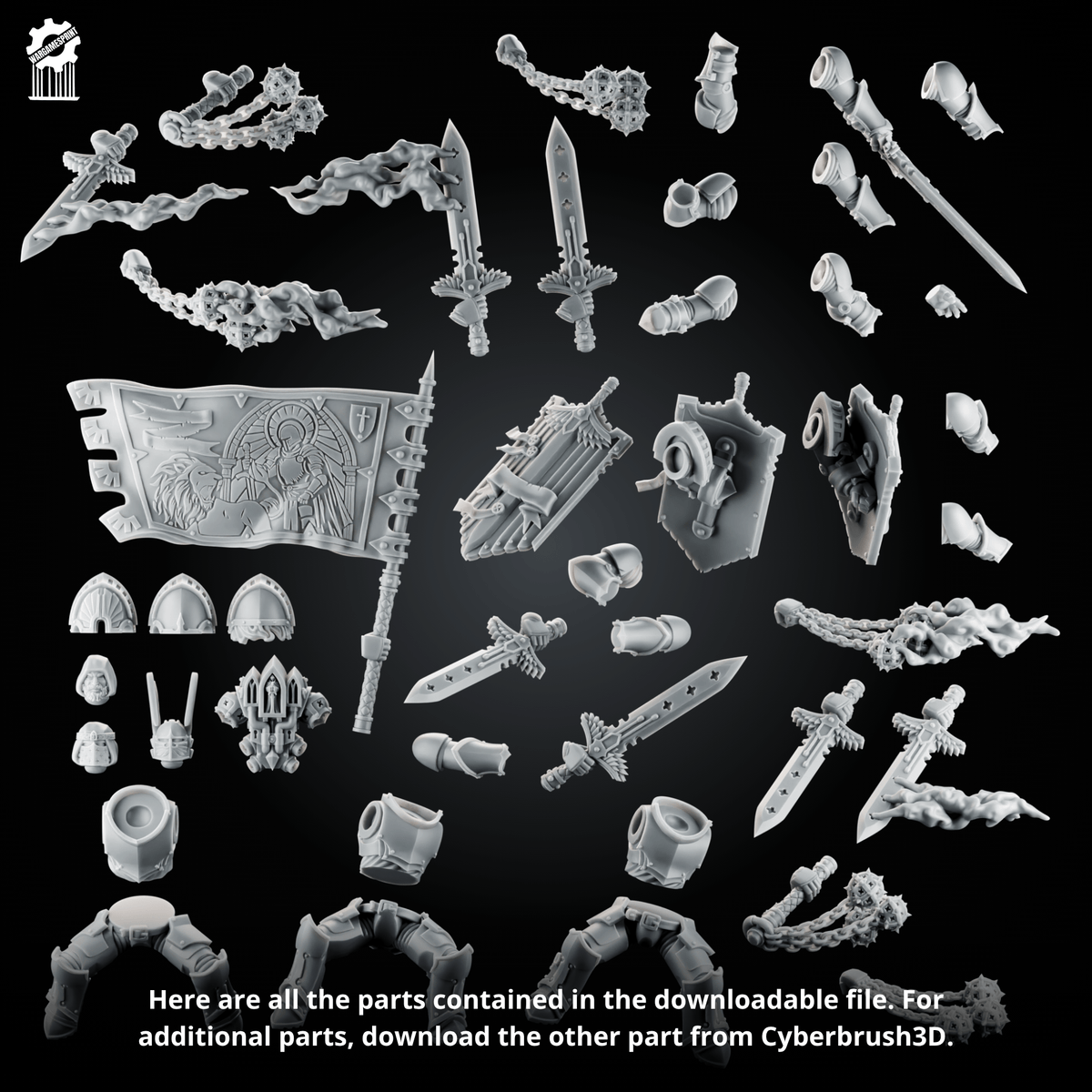 Shadowguards Riders – Mecha Cavalry Kit (Part 1) – Rider Parts + Magnet Options - resin bit - Sharkass
