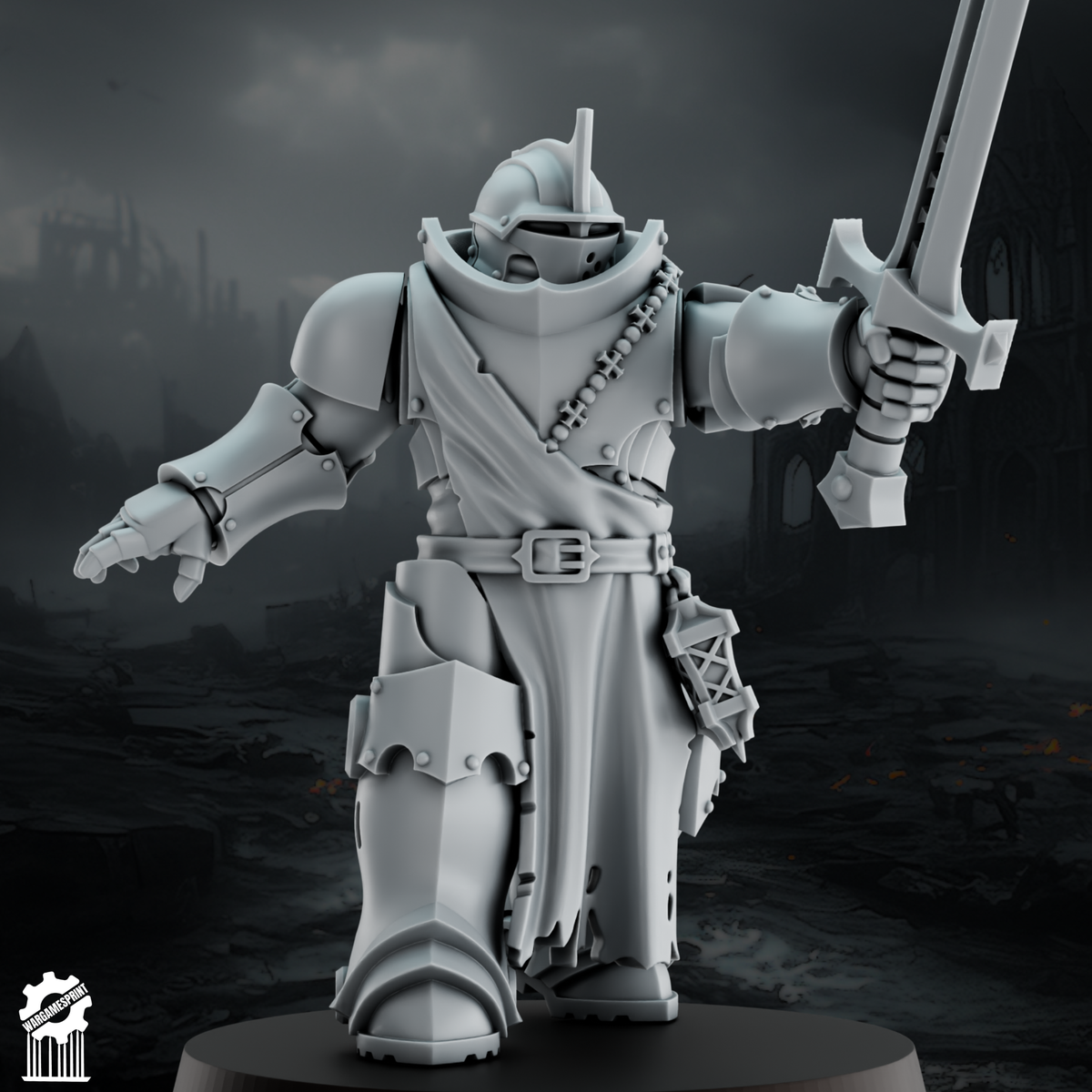 Shadowguards Crusader Infantry – Sword Squad (5 Miniatures) - resin bit - Sharkass