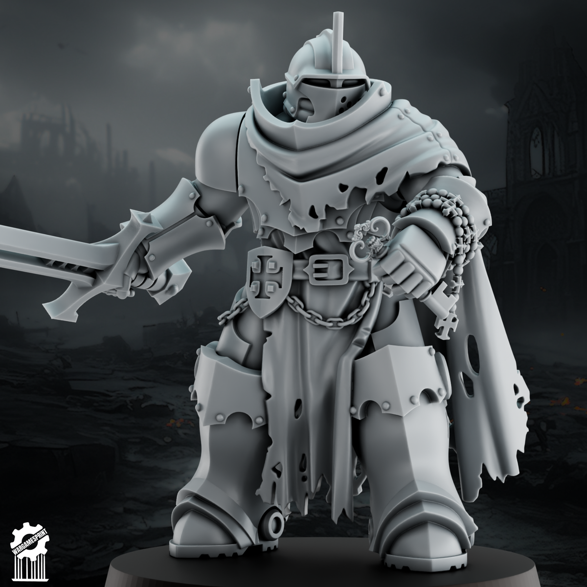 Shadowguards Crusader Infantry – Sword Squad (5 Miniatures) - resin bit - Sharkass