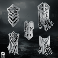 Crusader Shadowguard Armored Loincloths – Set of 5 - resin bit - Sharkass