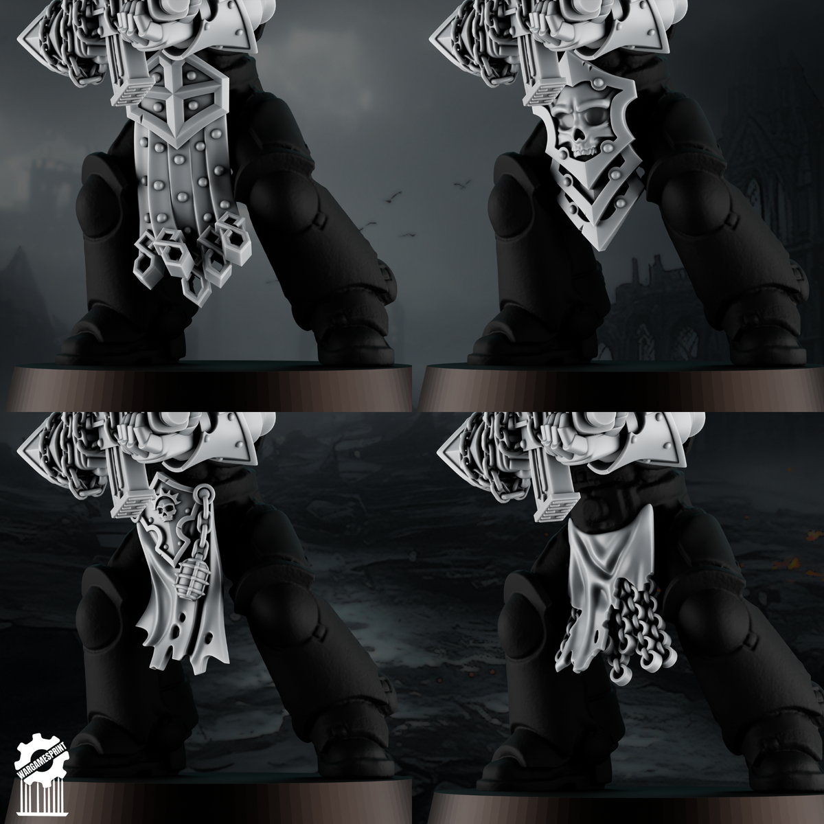 Crusader Shadowguard Armored Loincloths – Set of 5 - resin bit - Sharkass