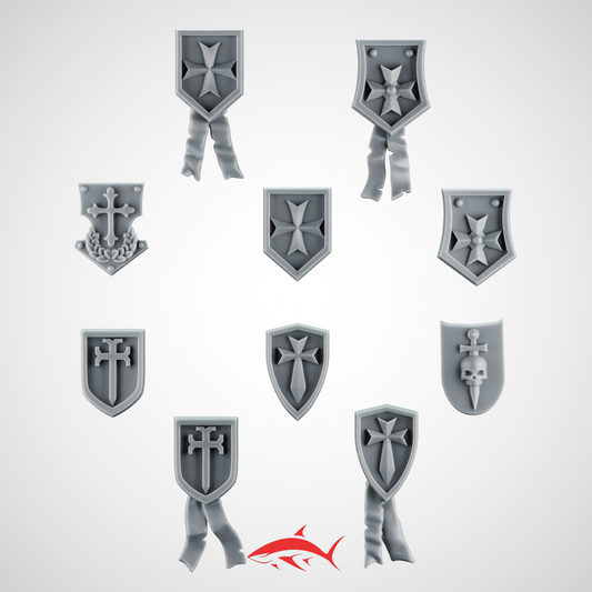Black Crusader SET 2 Shoulder Shield Greytide - Bits Ultra HD 14K