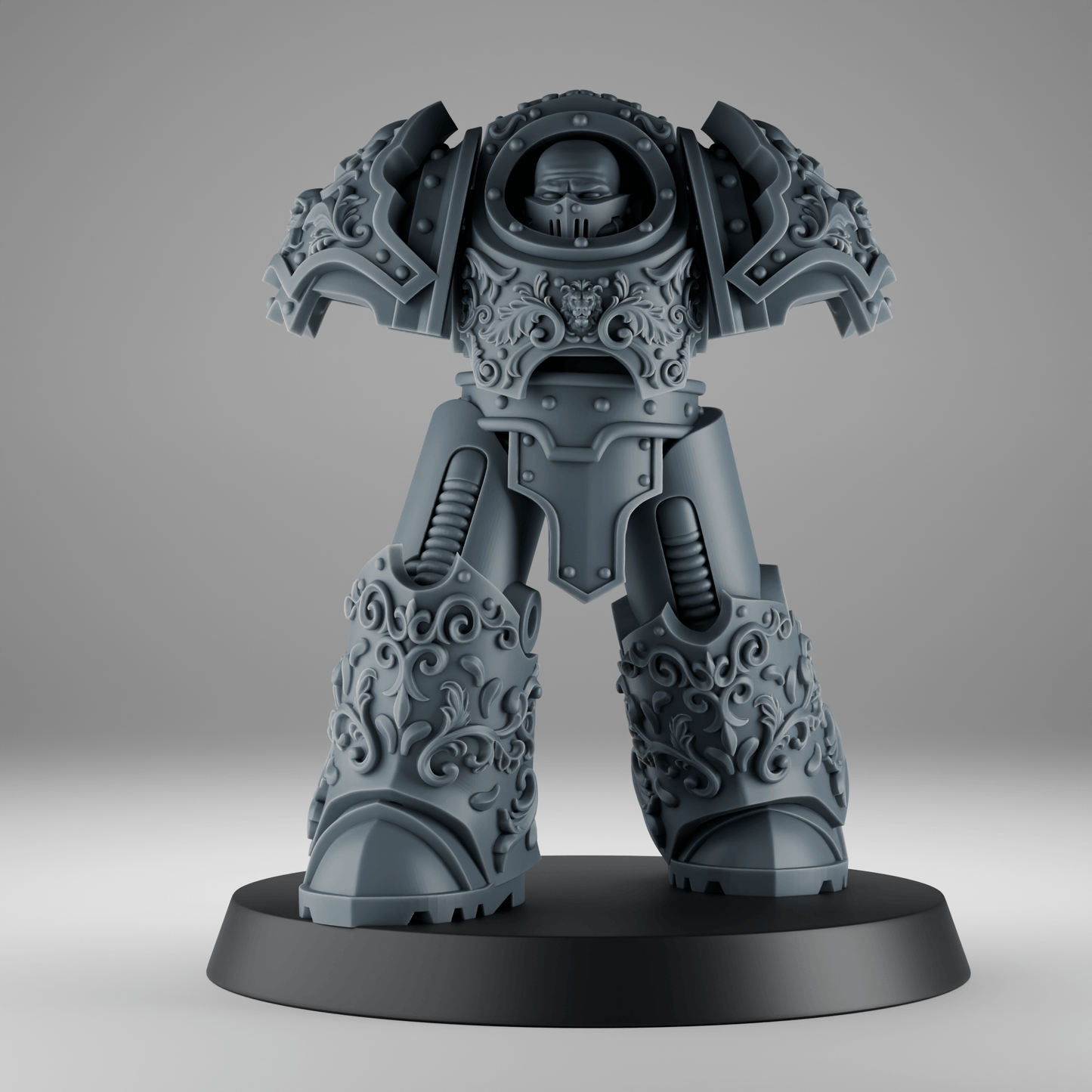 Exterminator Steel Paladins Squad x5  with Claws, Shields and Power Weapons – 32mm Grimdark Miniatures [Sharkass Exclusive]