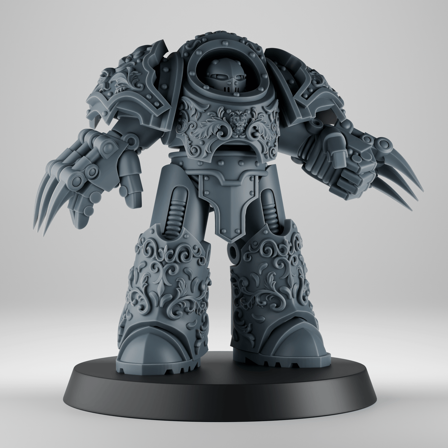 Exterminator Steel Paladins Squad x5  with Claws, Shields and Power Weapons – 32mm Grimdark Miniatures [Sharkass Exclusive]