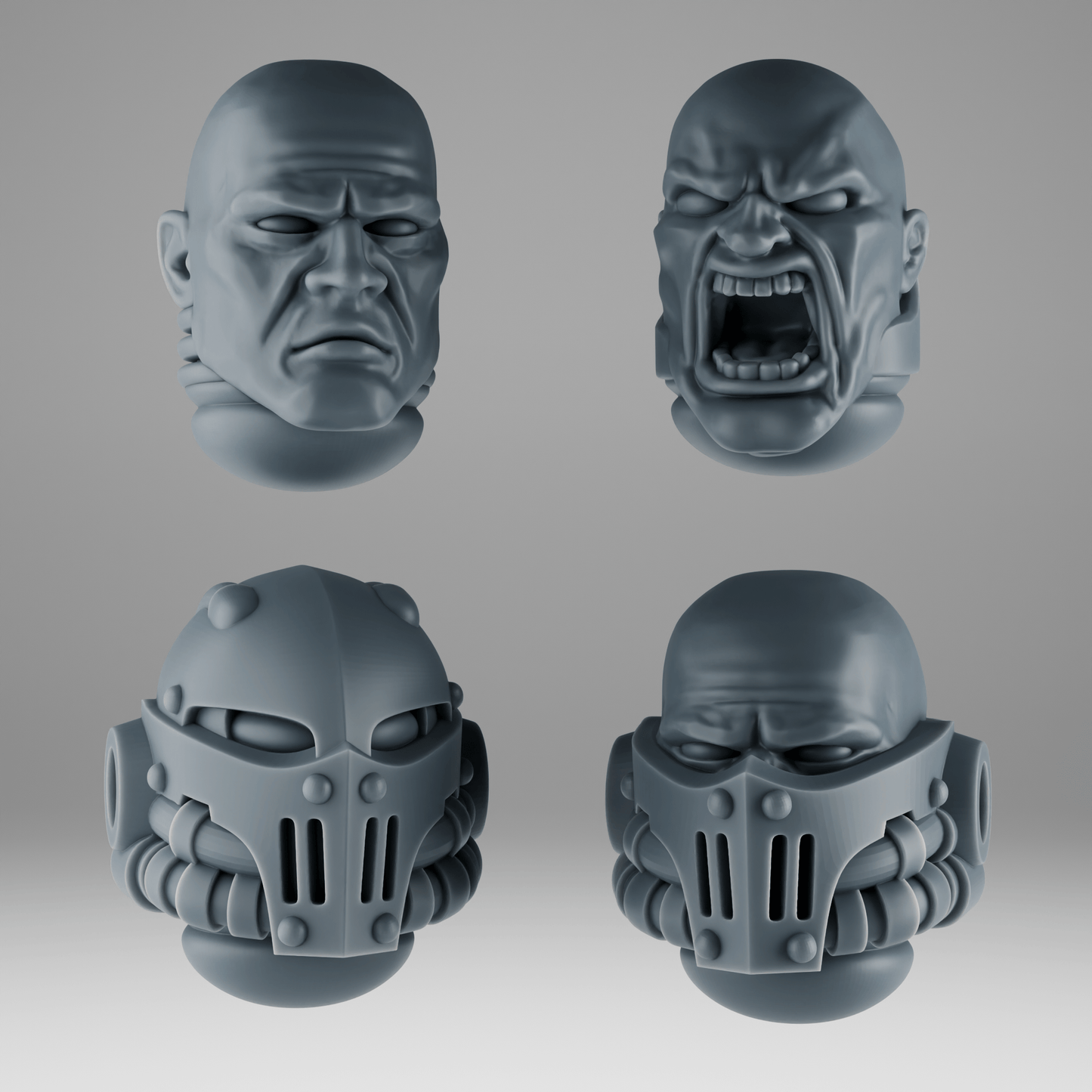 Exterminator Steel Paladins Squad x5  with Claws, Shields and Power Weapons – 32mm Grimdark Miniatures [Sharkass Exclusive]