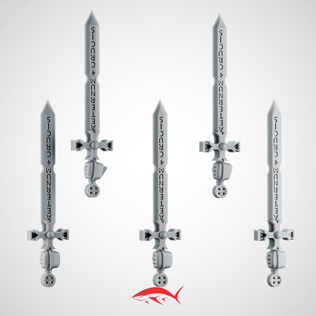 Sword SET 1 Left Black Crusader Greytide - resin bit - Sharkass