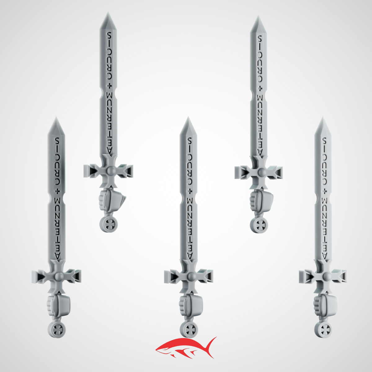 Sword SET 1 Left Black Crusader Greytide - resin bit - Sharkass