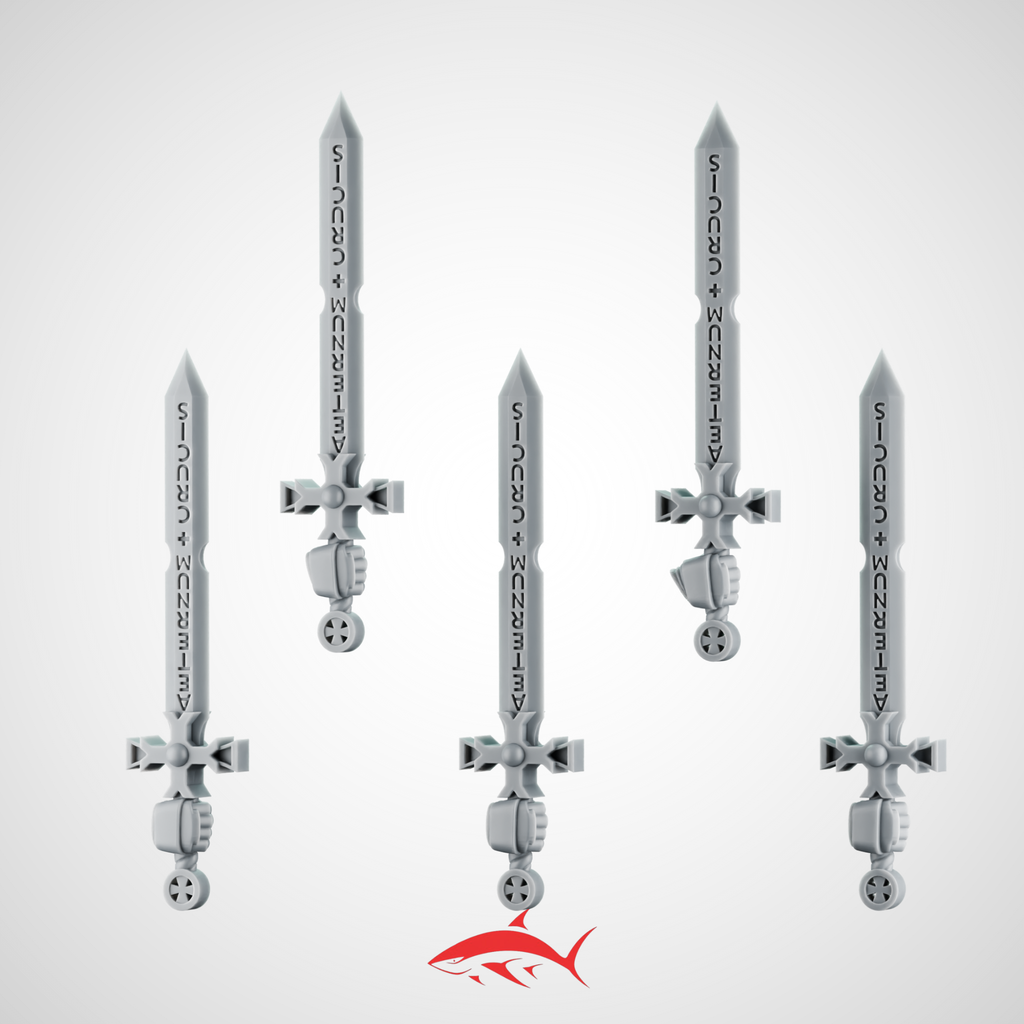 Sword SET 1 Right Black Crusader Greytide - resin bit - Sharkass