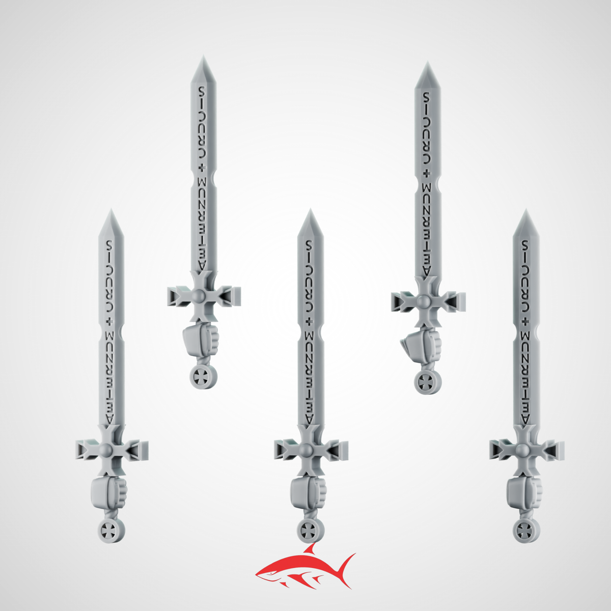 Sword SET 1 Right Black Crusader Greytide - resin bit - Sharkass