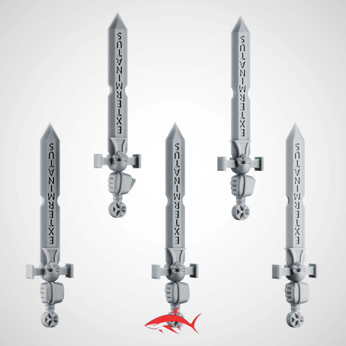 Sword SET 2 Left Black Crusader Greytide - resin bit - Sharkass