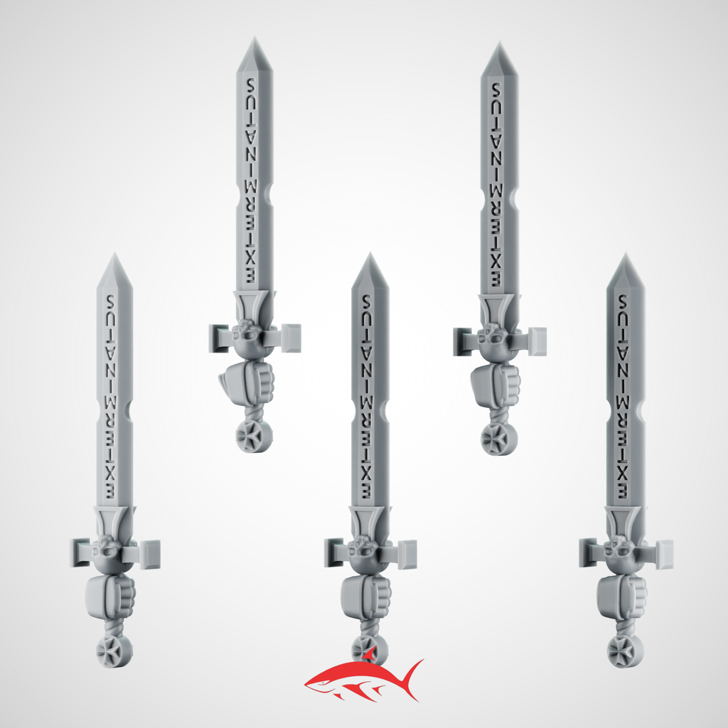 Sword SET 2 Right Black Crusader Greytide - resin bit - Sharkass